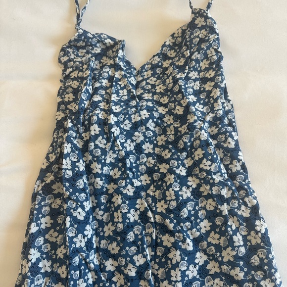 Reformation Nella Blue White Floral Spaghetti Strap Midi Dress - Picture 4 of 8